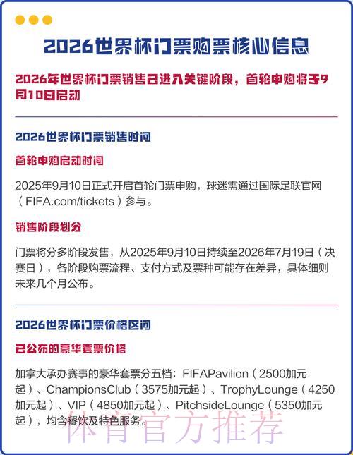 2026世界杯官方购票平台最新地址实时推荐
